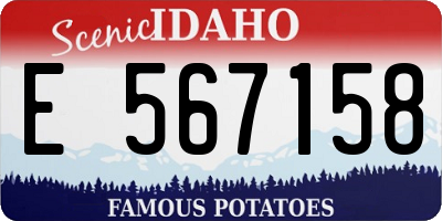ID license plate E567158