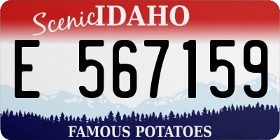 ID license plate E567159