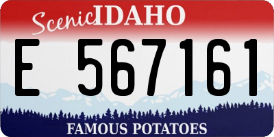 ID license plate E567161