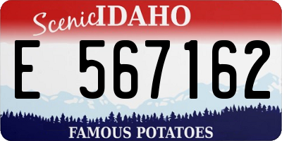 ID license plate E567162