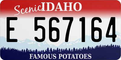 ID license plate E567164