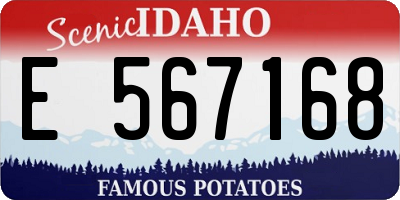 ID license plate E567168