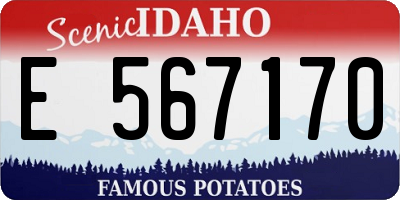 ID license plate E567170