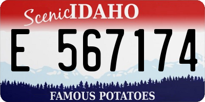 ID license plate E567174