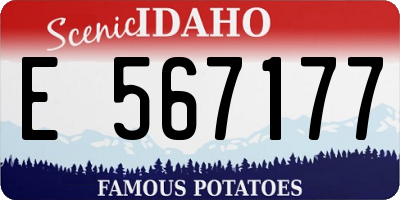 ID license plate E567177