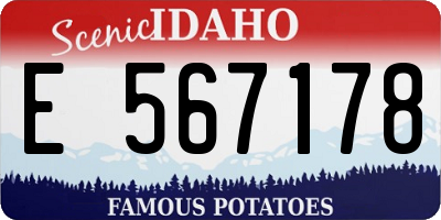 ID license plate E567178