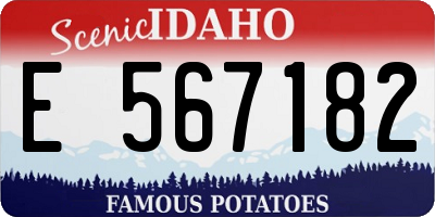 ID license plate E567182