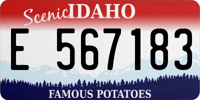 ID license plate E567183