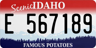 ID license plate E567189