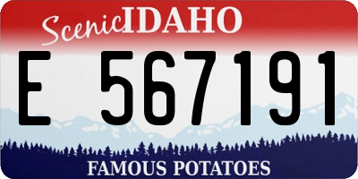 ID license plate E567191
