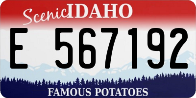 ID license plate E567192