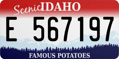 ID license plate E567197