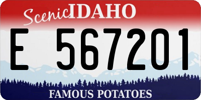 ID license plate E567201