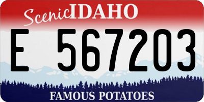 ID license plate E567203