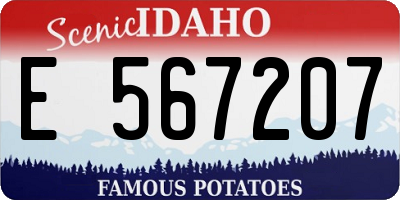 ID license plate E567207