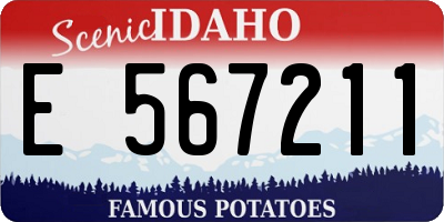 ID license plate E567211