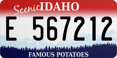 ID license plate E567212