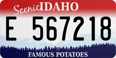 ID license plate E567218