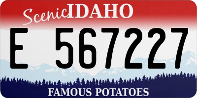 ID license plate E567227