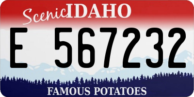 ID license plate E567232