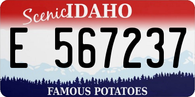 ID license plate E567237