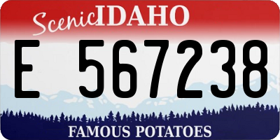 ID license plate E567238