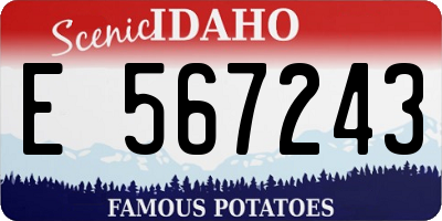 ID license plate E567243