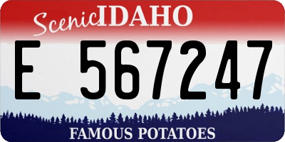 ID license plate E567247