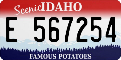 ID license plate E567254