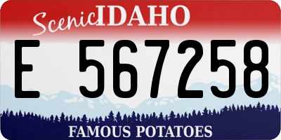 ID license plate E567258