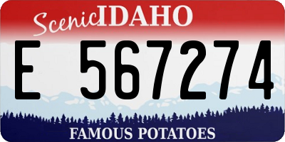 ID license plate E567274