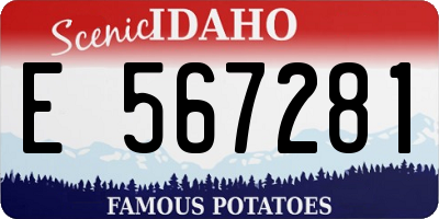 ID license plate E567281