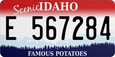 ID license plate E567284