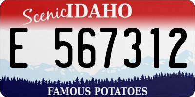 ID license plate E567312