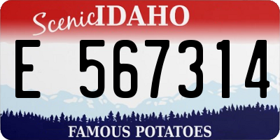 ID license plate E567314