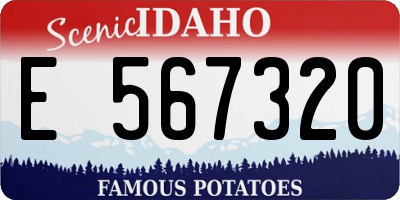 ID license plate E567320