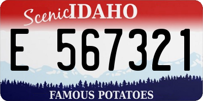 ID license plate E567321