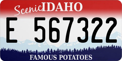 ID license plate E567322