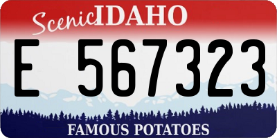 ID license plate E567323
