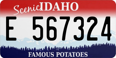 ID license plate E567324