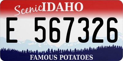 ID license plate E567326