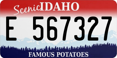 ID license plate E567327