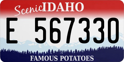 ID license plate E567330