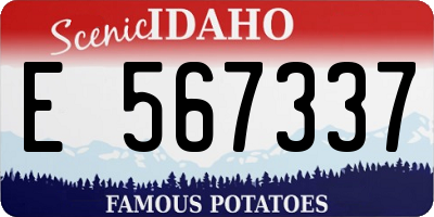 ID license plate E567337