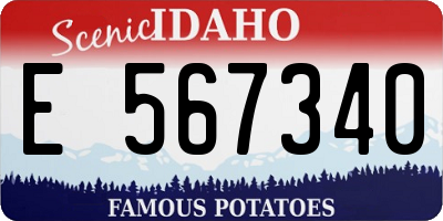 ID license plate E567340