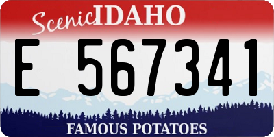 ID license plate E567341