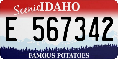 ID license plate E567342