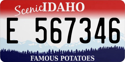 ID license plate E567346