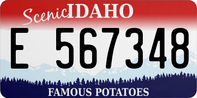 ID license plate E567348