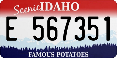 ID license plate E567351